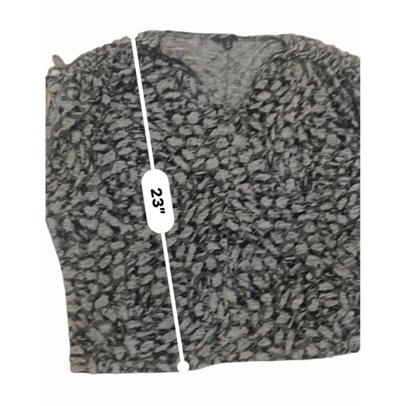 simply vera Wang ruched-shoulder dolman tee gray black print slinky soft XL - Picture 5 of 8